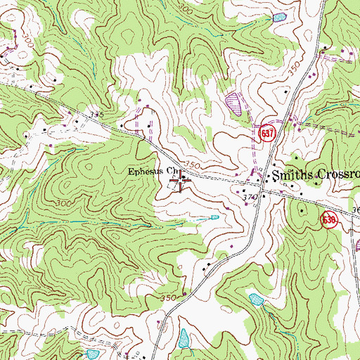 Topographic Map of Ephesus Cemetery, VA