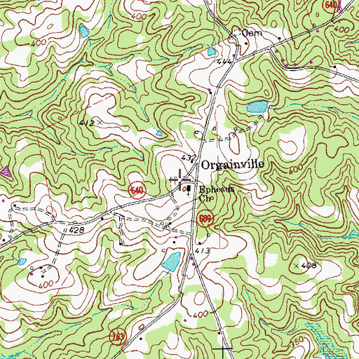 Topographic Map of Ephesus Cemetery, VA