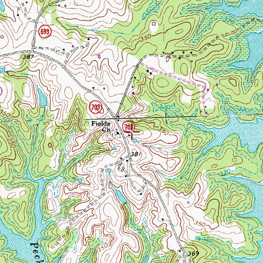 Topographic Map of Fields School (historical), VA