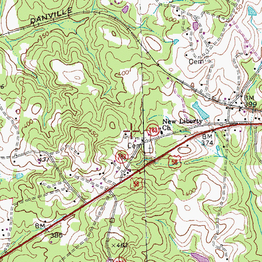 Topographic Map of Finchley School (historical), VA