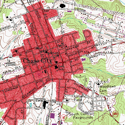 Topographic Map of Fire Station Number 1, VA