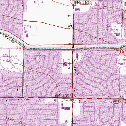 Topographic Map of Saint Vincent de Paul Catholic School, AZ