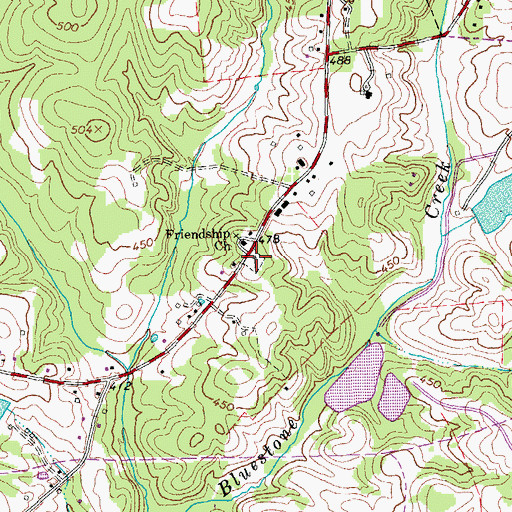 Topographic Map of Friendship Cemetery, VA