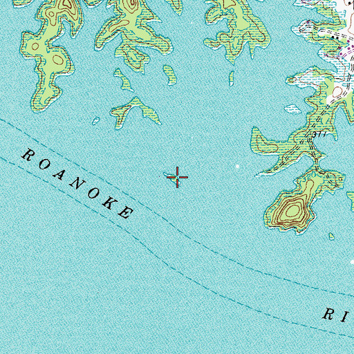 Topographic Map of Gilligans Island, VA