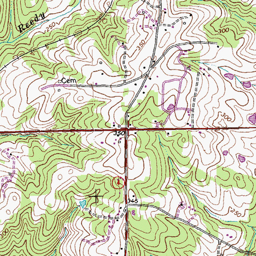 Topographic Map of Gills, VA