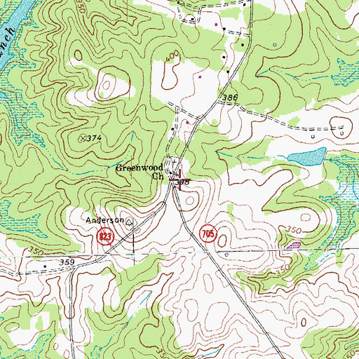 Topographic Map of Greenfield, VA