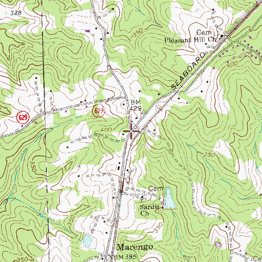 Topographic Map of Hagood, VA