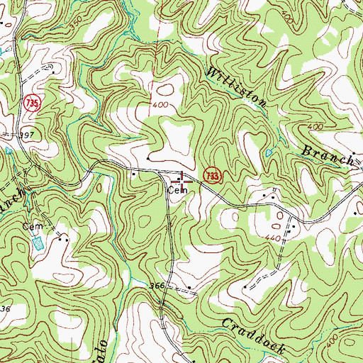 Topographic Map of Hayes Cemetery, VA