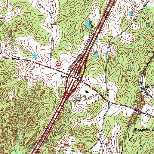 Topographic Map of Interchange 4, VA