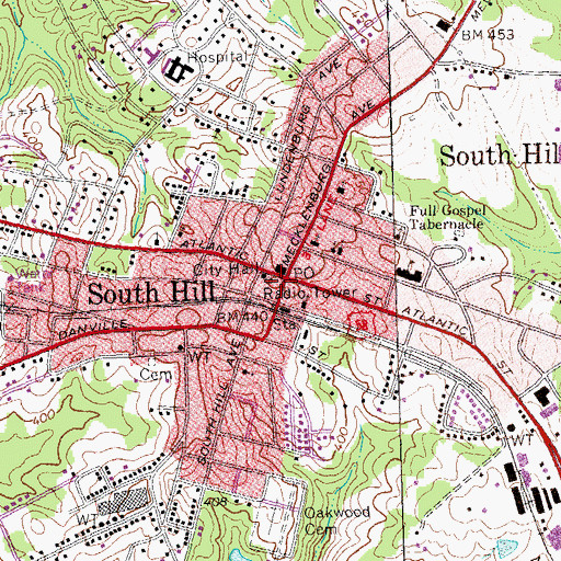 Topographic Map of Interstate Industrial Park, VA