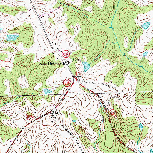 Topographic Map of Invermay, VA