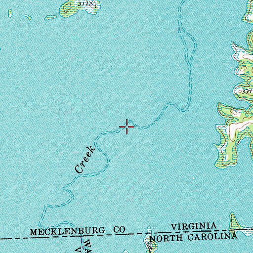 Topographic Map of Kerse Branch, VA