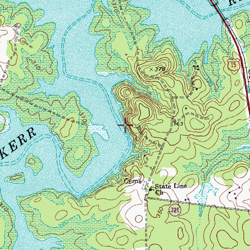 Topographic Map of Lewis Mill Dam (historical), VA