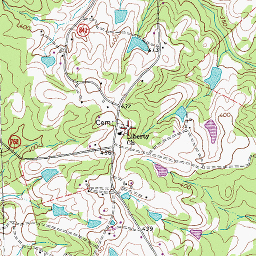 Topographic Map of Liberty Cemetery, VA