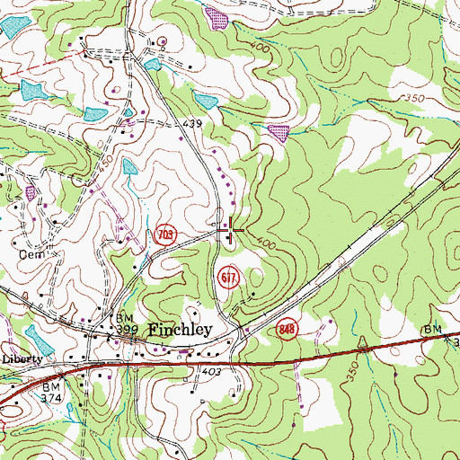 Topographic Map of Liberty School (historical), VA