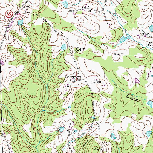 Topographic Map of Ligon Cemetery, VA