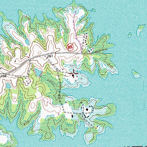 Topographic Map of Long Grass Plantation, VA