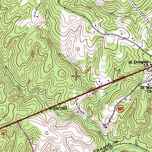 Topographic Map of Mecklenburg County, VA