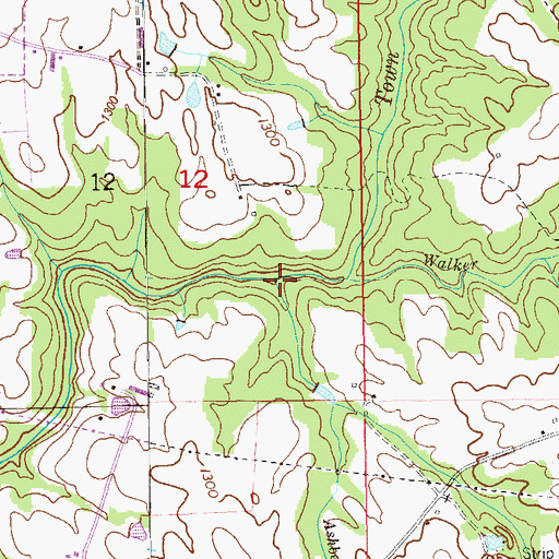 Topographic Map of Ashberry Branch, AL