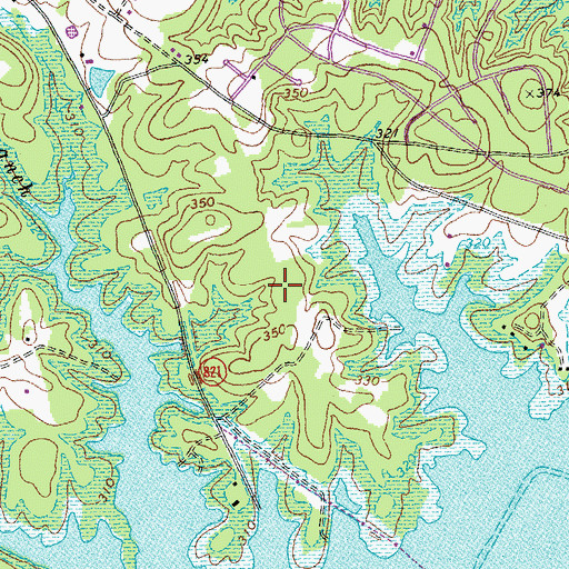 Topographic Map of Merifield Wildlife Management Area, VA
