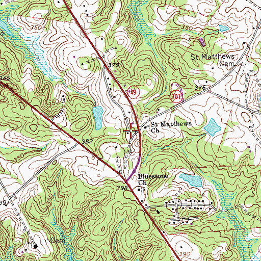 Topographic Map of Mooresville School (historical), VA