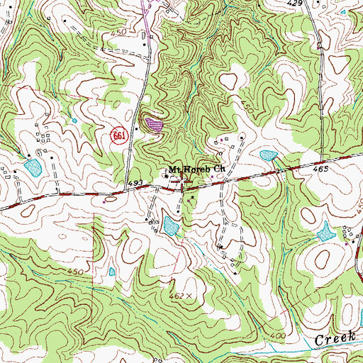 Topographic Map of Mount Horeb Cemetery, VA