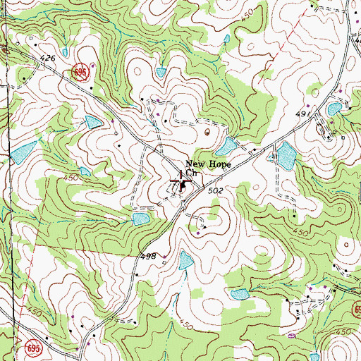 Topographic Map of New Hope Cemetery, VA