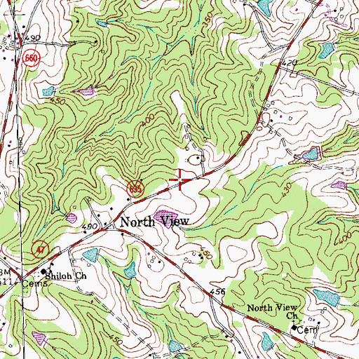 Topographic Map of North View School (historical), VA