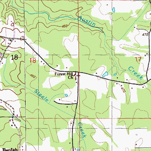 Topographic Map of Forest Hill Church, AL