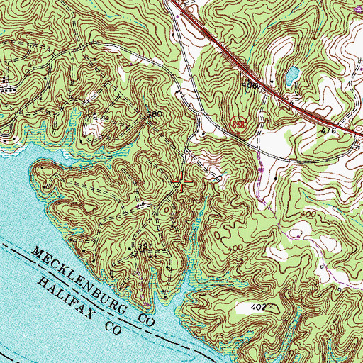 Topographic Map of Oak Hills, VA
