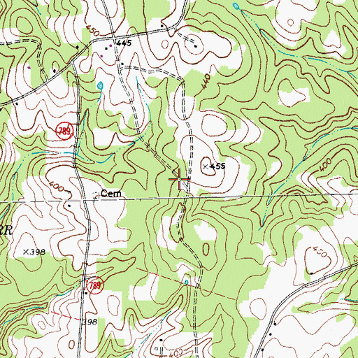 Topographic Map of Oak Level School (historical), VA