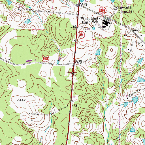 Topographic Map of Oakley School (historical), VA