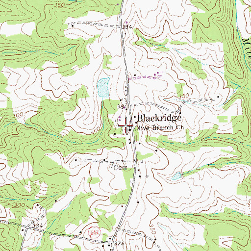 Topographic Map of Olive Branch Cemetery, VA