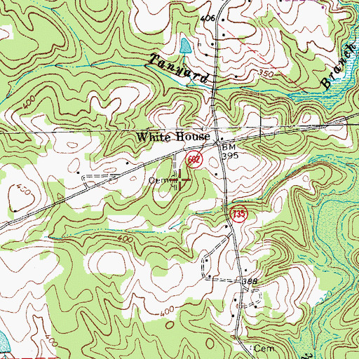Topographic Map of Overbey Cemetery, VA
