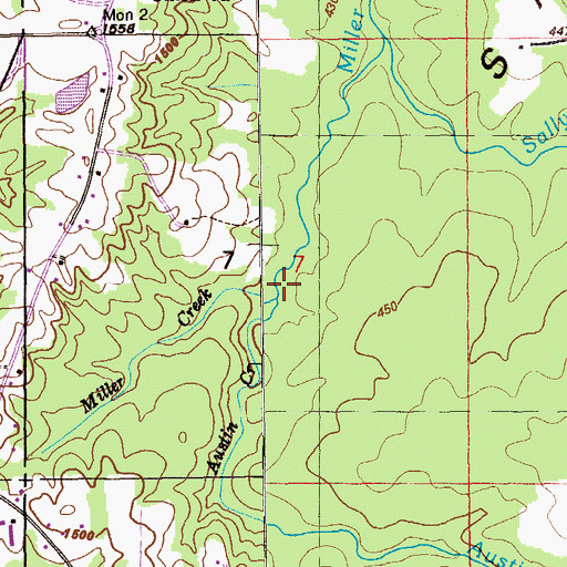 Topographic Map of Austin Creek, AL
