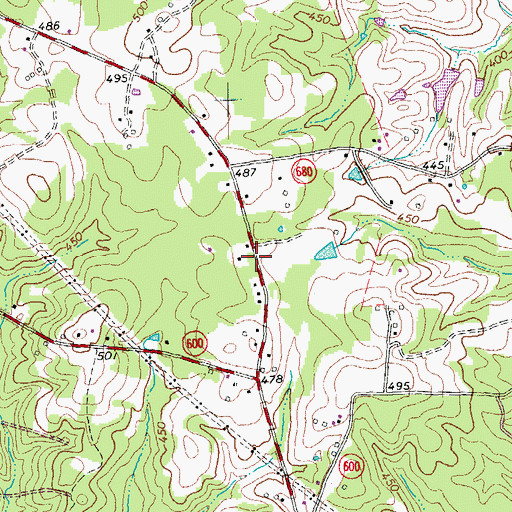 Topographic Map of Piney Grove School (historical), VA