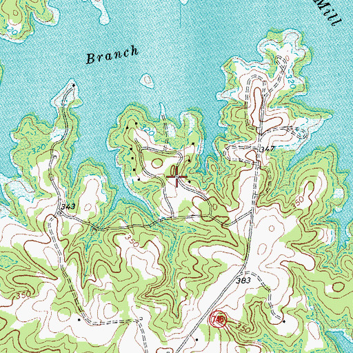 Topographic Map of Ponderosa, VA