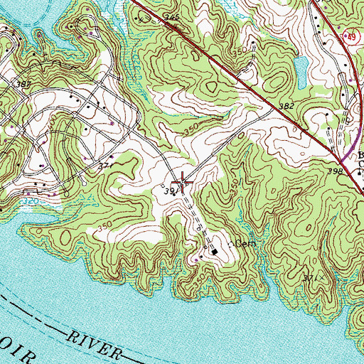 Topographic Map of Prestwould, VA