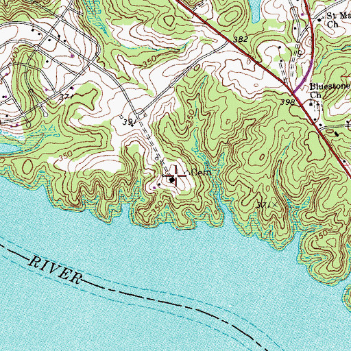 Topographic Map of Prestwood Plantation, VA