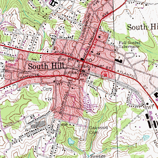 Topographic Map of R T Arnold Public Library, VA