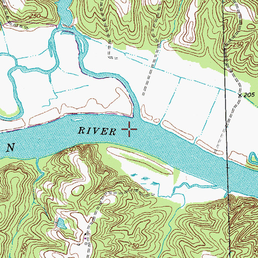 Topographic Map of Roberts Ferry (historical), VA