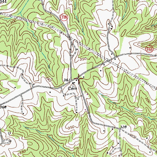 Topographic Map of Saint Johns School (historical), VA