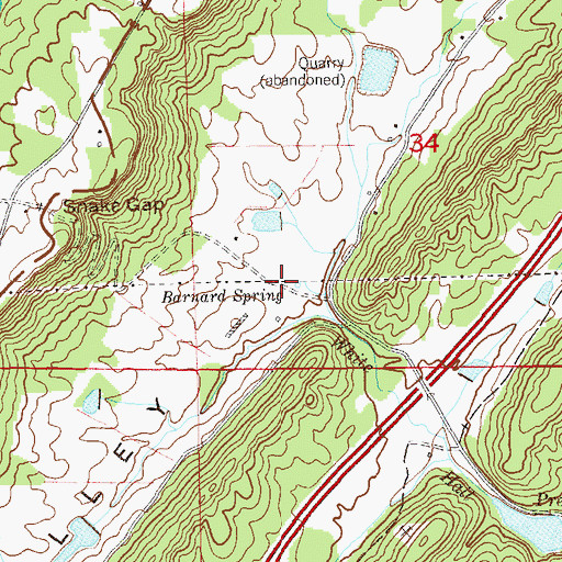Topographic Map of Barnard Spring, AL