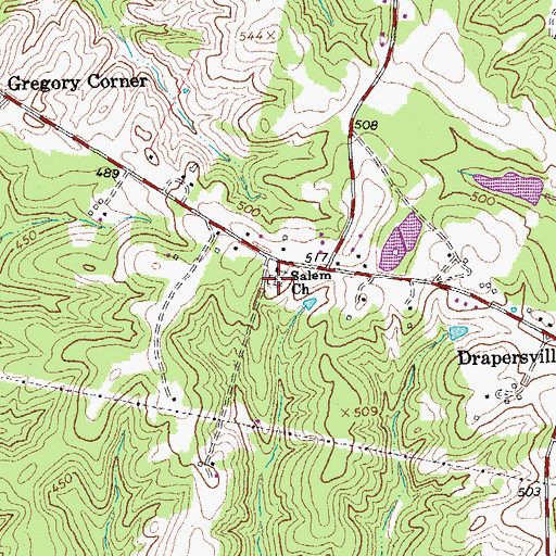 Topographic Map of Salem Cemetery, VA