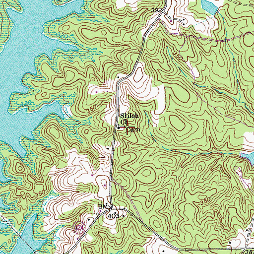 Topographic Map of Shiloh Cemetery, VA