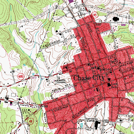 Topographic Map of Silone Baptist Church, VA