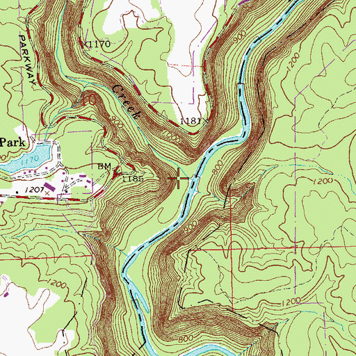 Topographic Map of Bear Creek, AL
