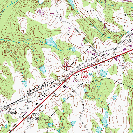 Topographic Map of South Hill Elementary School, VA