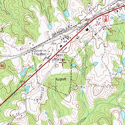 Topographic Map of South Hill Industrial Park, VA