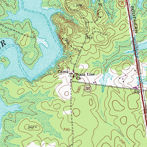 Topographic Map of State Line Cemetery, VA